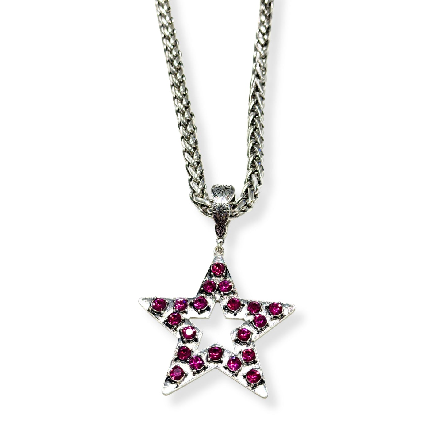 Fuchsia Crystal Superstar Necklace
