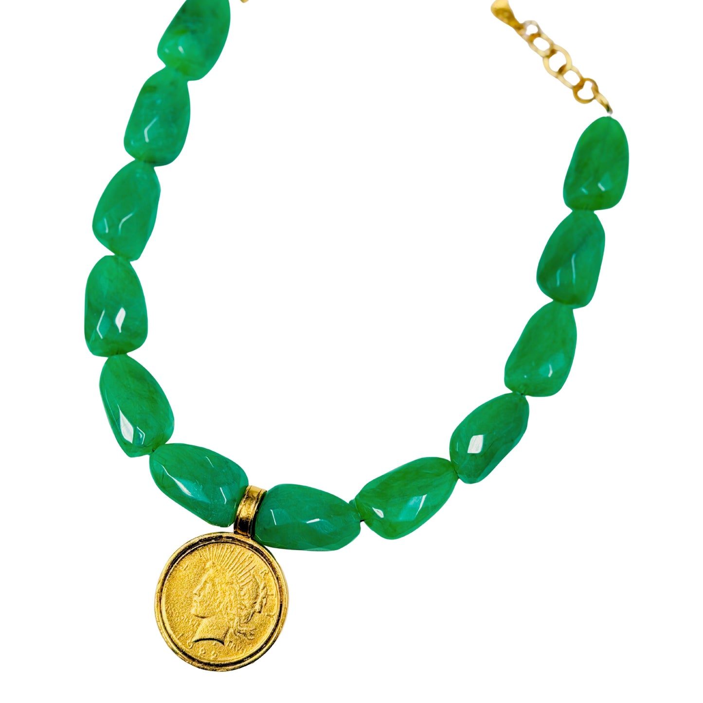 Yochi - The Anne Necklace in Jade