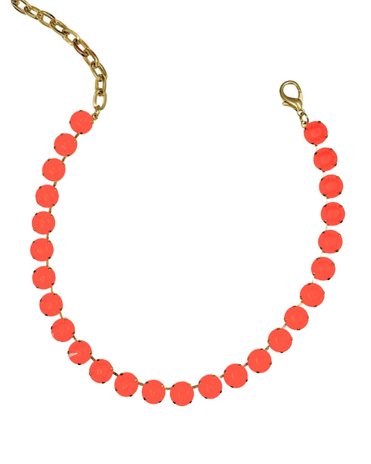 TOVA - The Sofia Necklace in Electric Orange