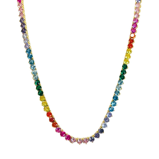 TOVA - Tennis Necklace in Gold Mix II