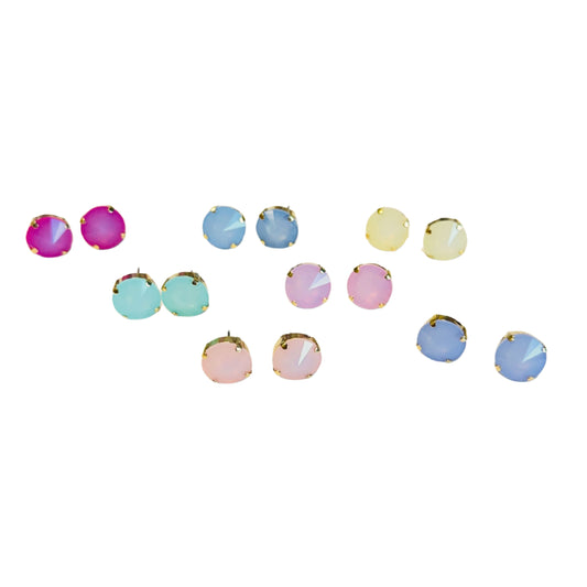 TOVA - The Basics Studs in Fairy Dust White Opal (7 colors)