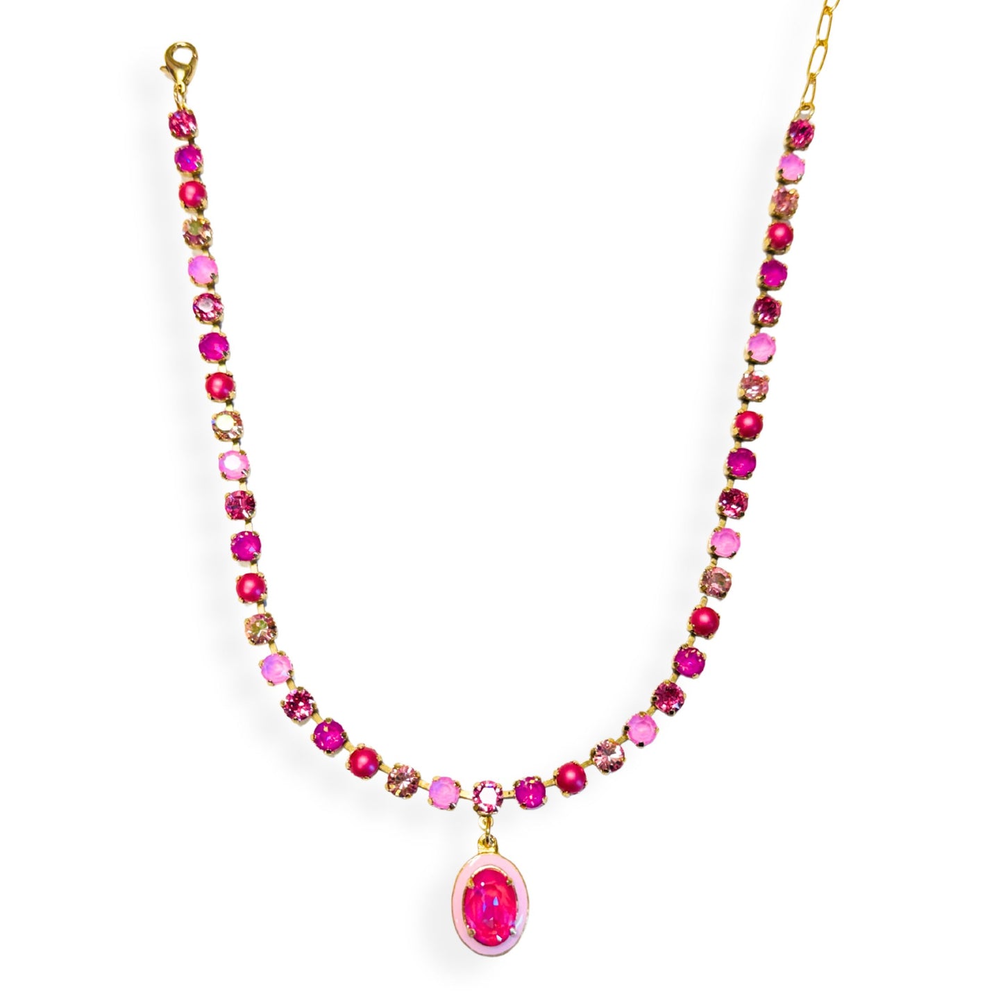 TOVA - The Sarina Necklace with Dakota Pendant - Ultra Fuchsia