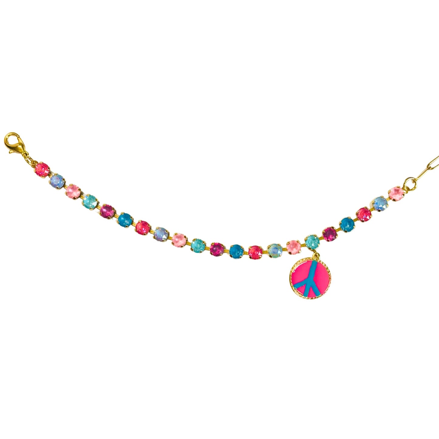 TOVA - Peace Anklet in Pink & Blue Mix
