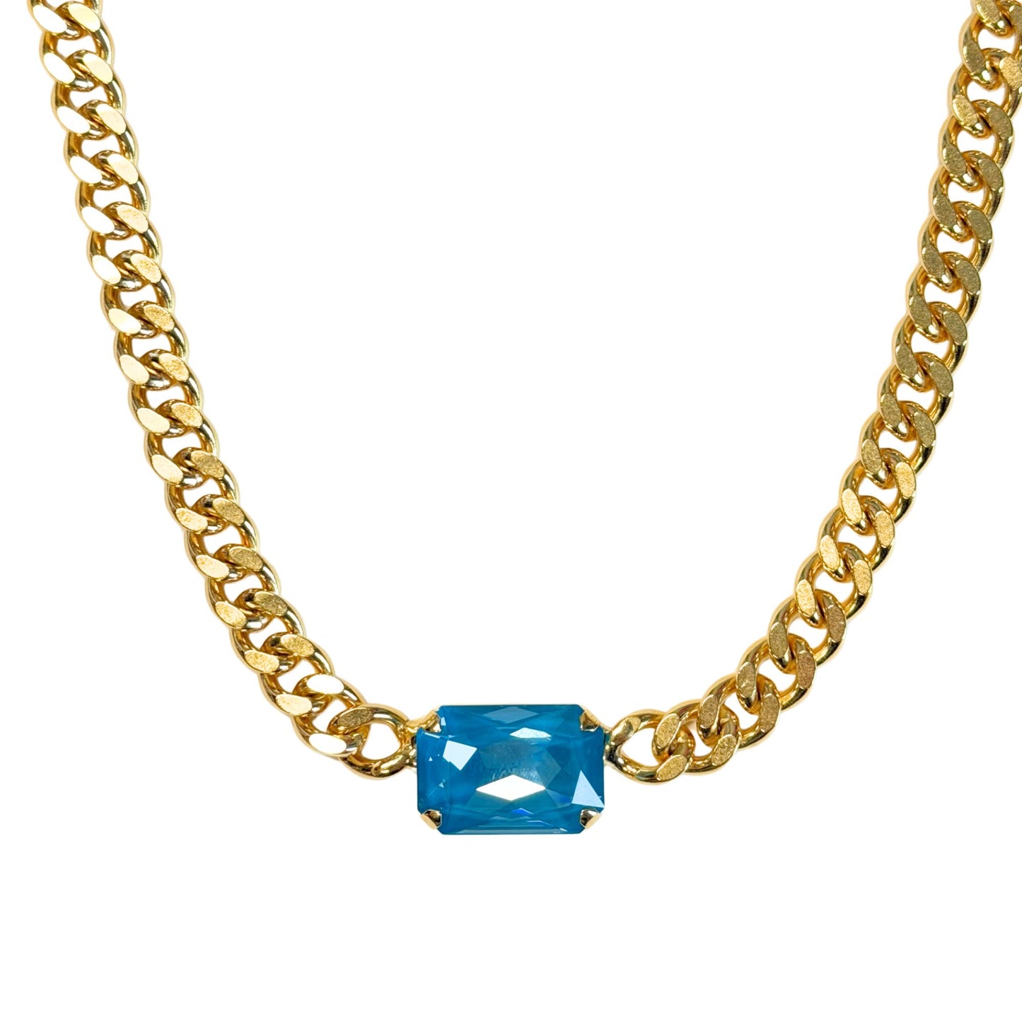 TOVA - The Darcy Necklace in Antique Gold - Teal Ignite