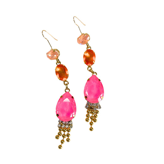 TOVA - Jaclin Earrings in Electric Pink Mix