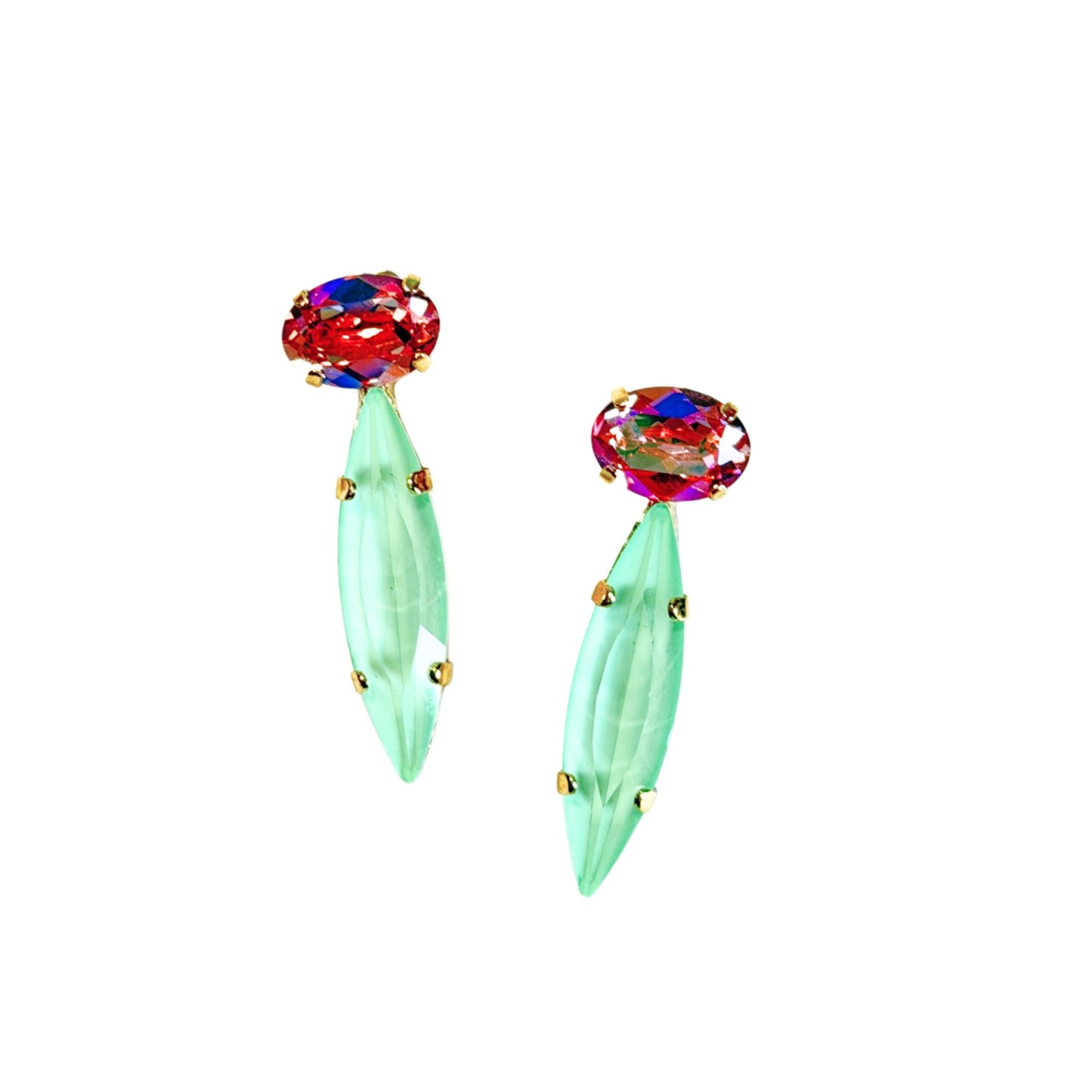 TOVA - Rowen Earrings in Rose Glimmer & Ultra Mint