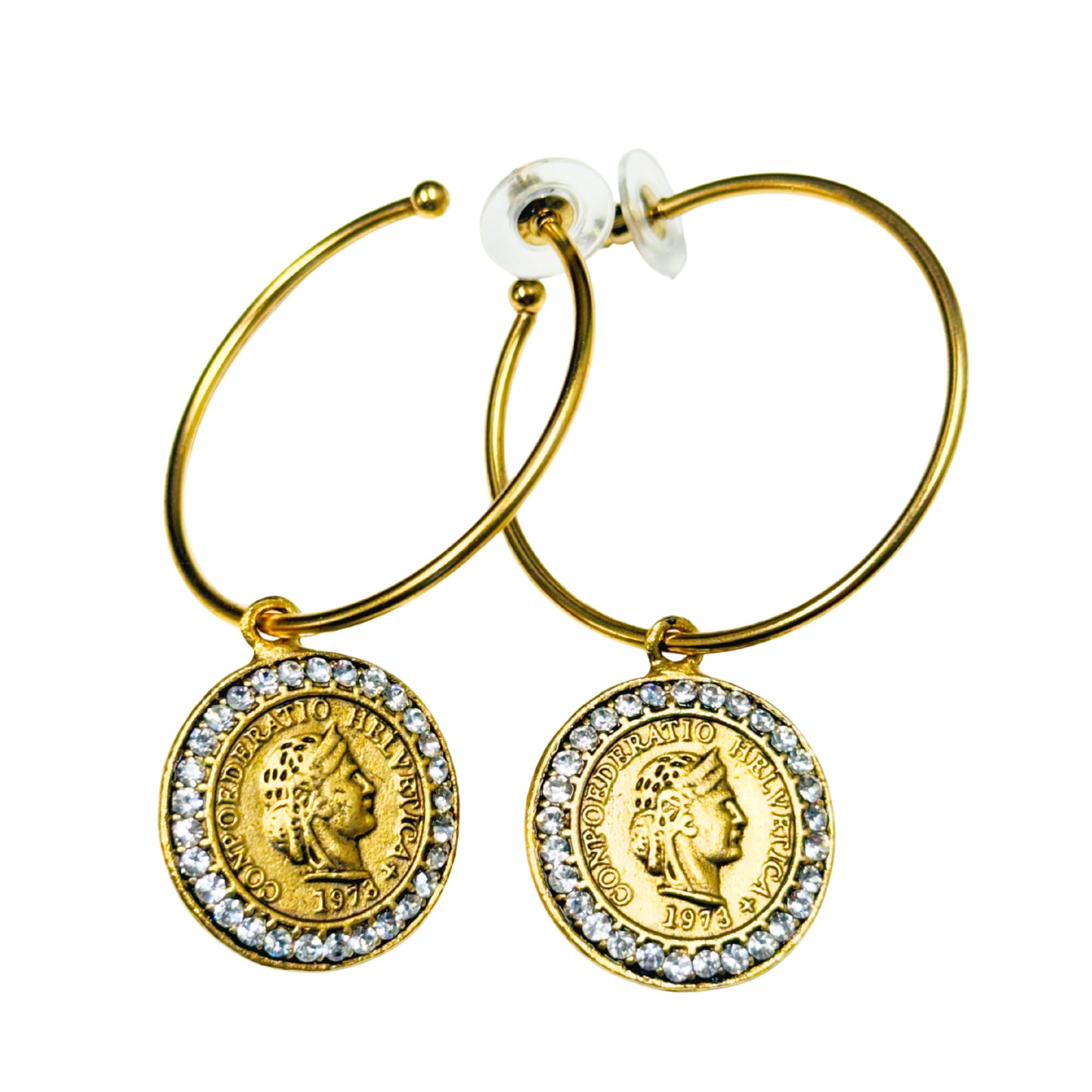Yochi - The Coin Hoop Earrings - 2 Colors!