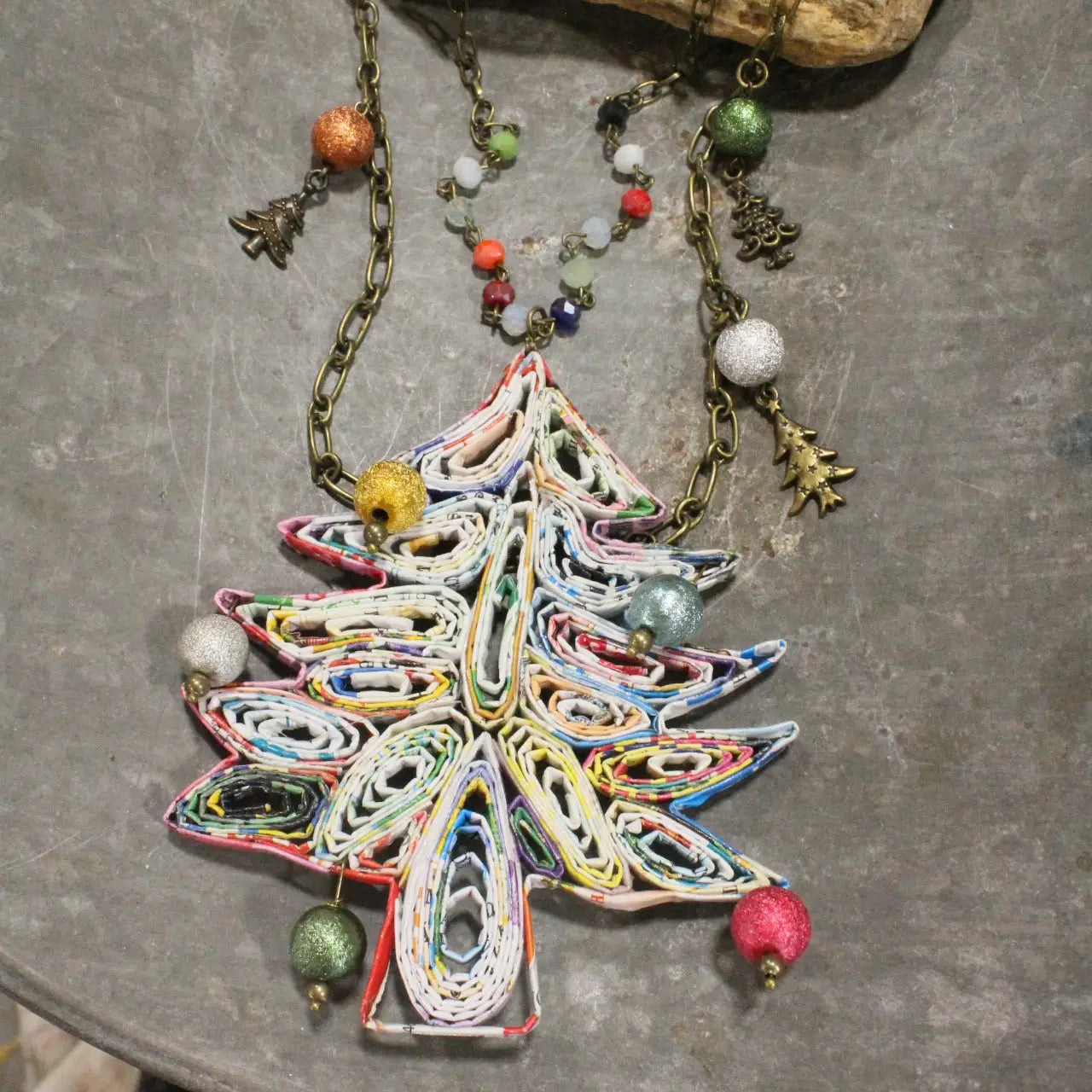 Hanging Lights on the Tree Charm Necklace
