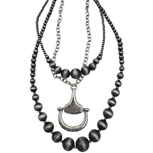 Navajo Pearl Horse Bit Necklace