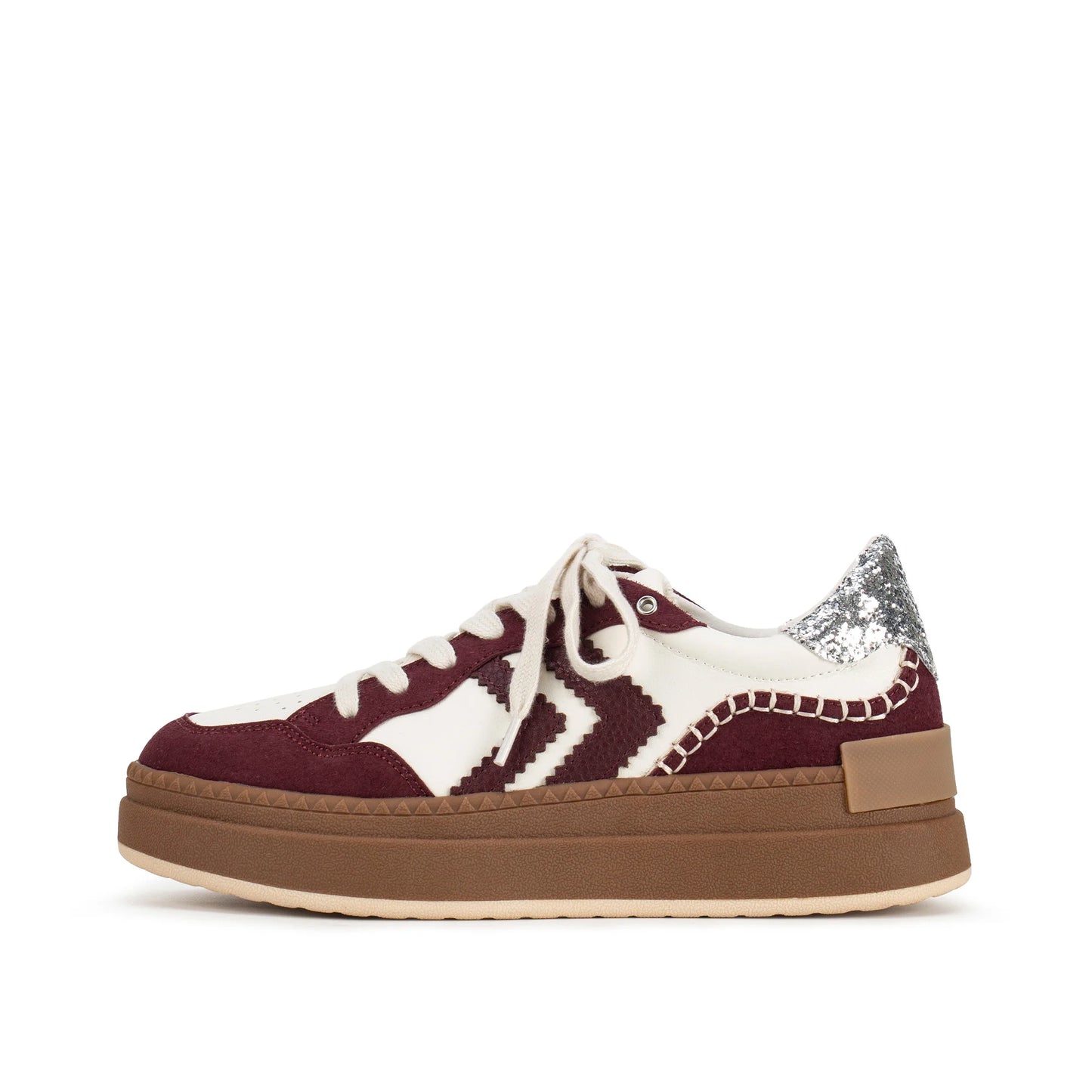 Burgundy Boulevard Platform Sneakers