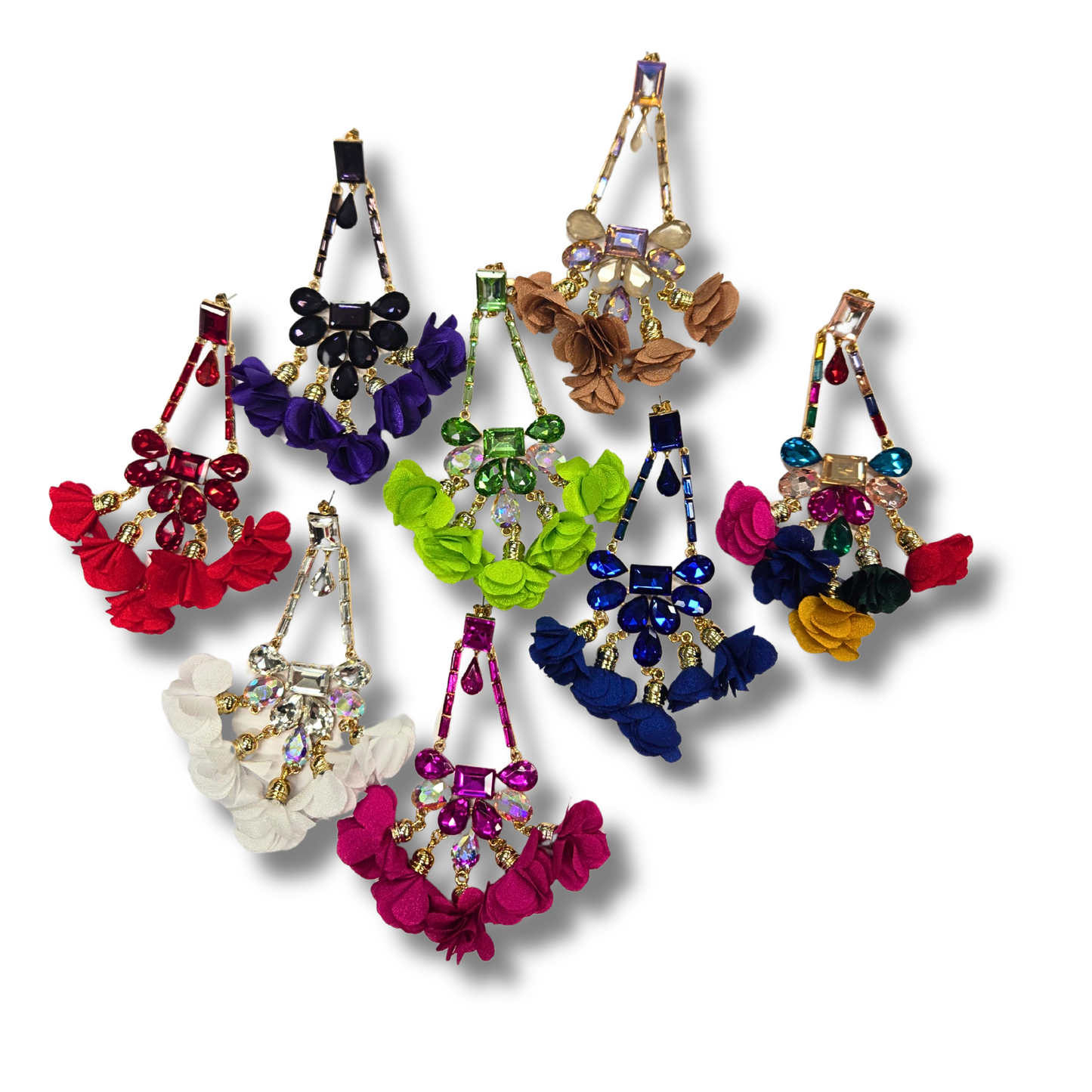 Rhinestone Party Drop Earrings (8 colors)