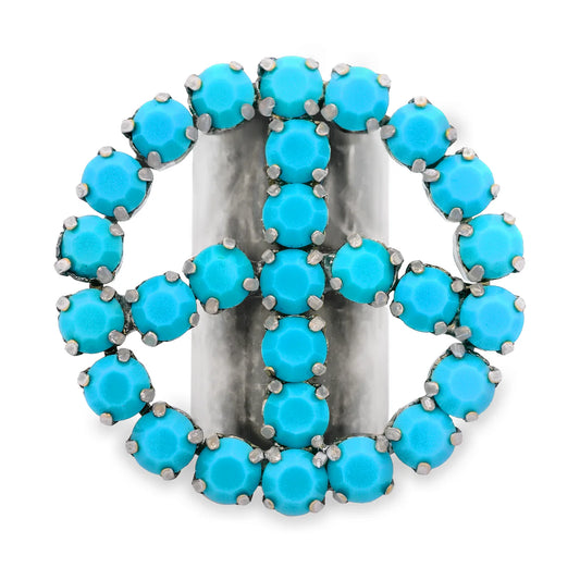 TOVA - Peace or Bust Ring - Antique Silver & Turquoise