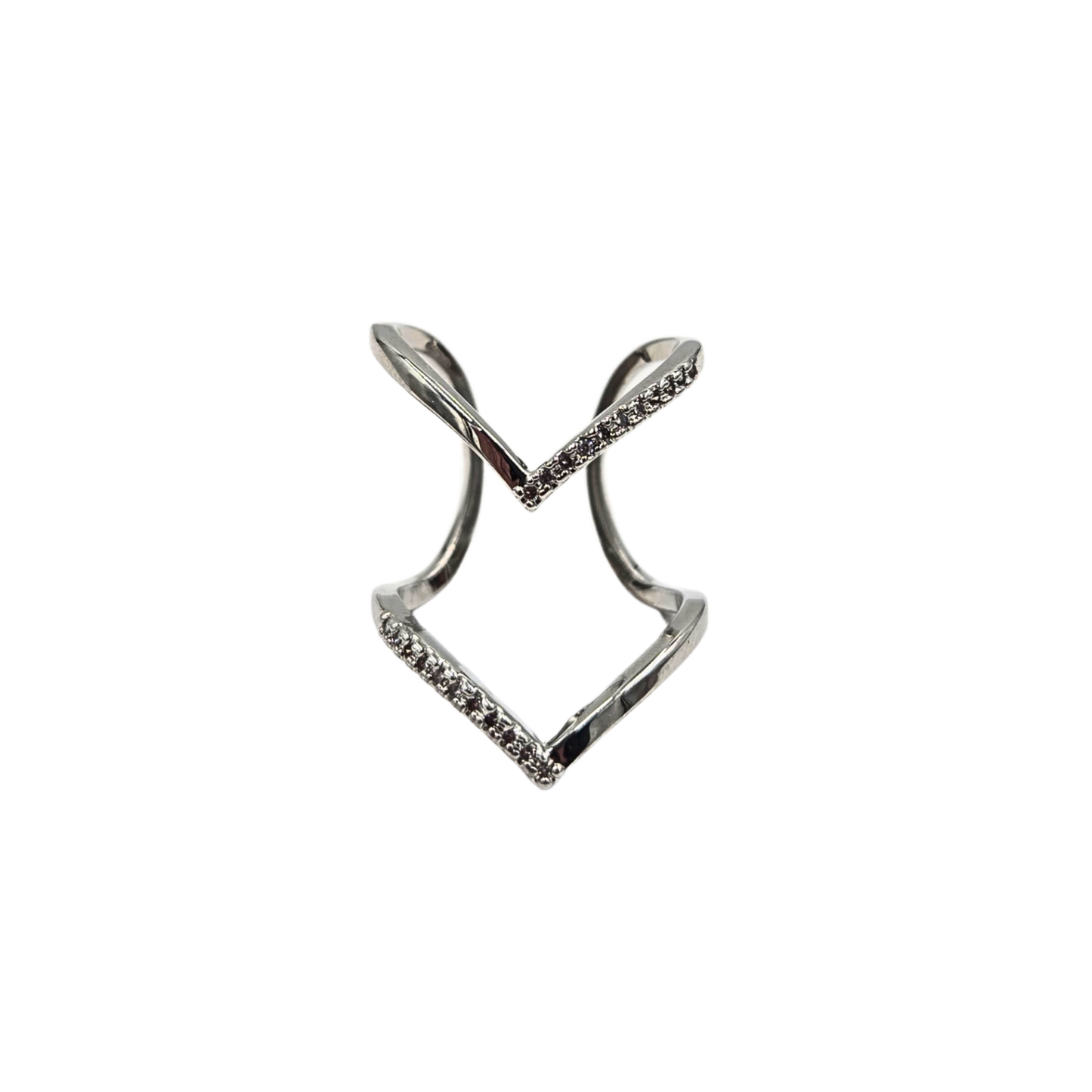 Silver Pointed Open Band Ring