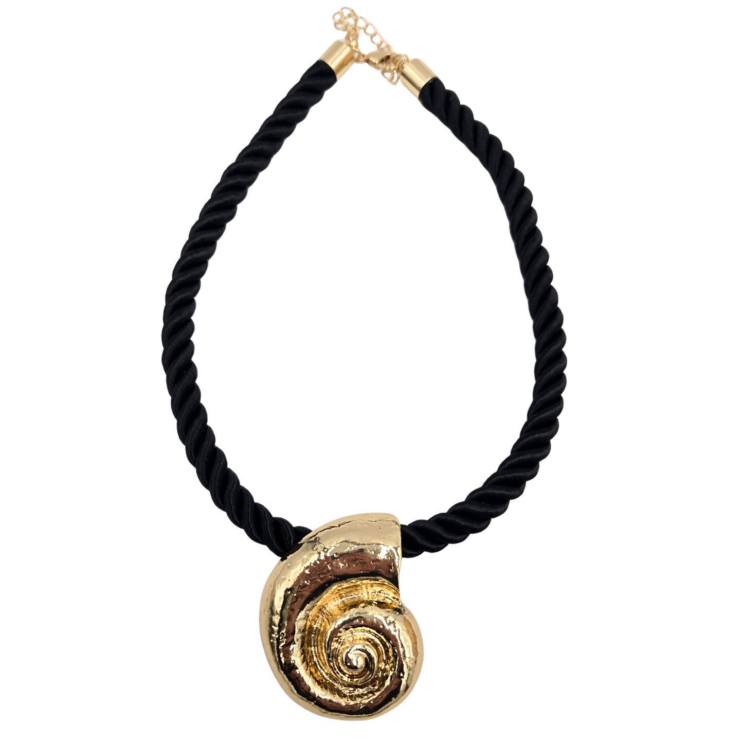 Black Rope Shell Necklace