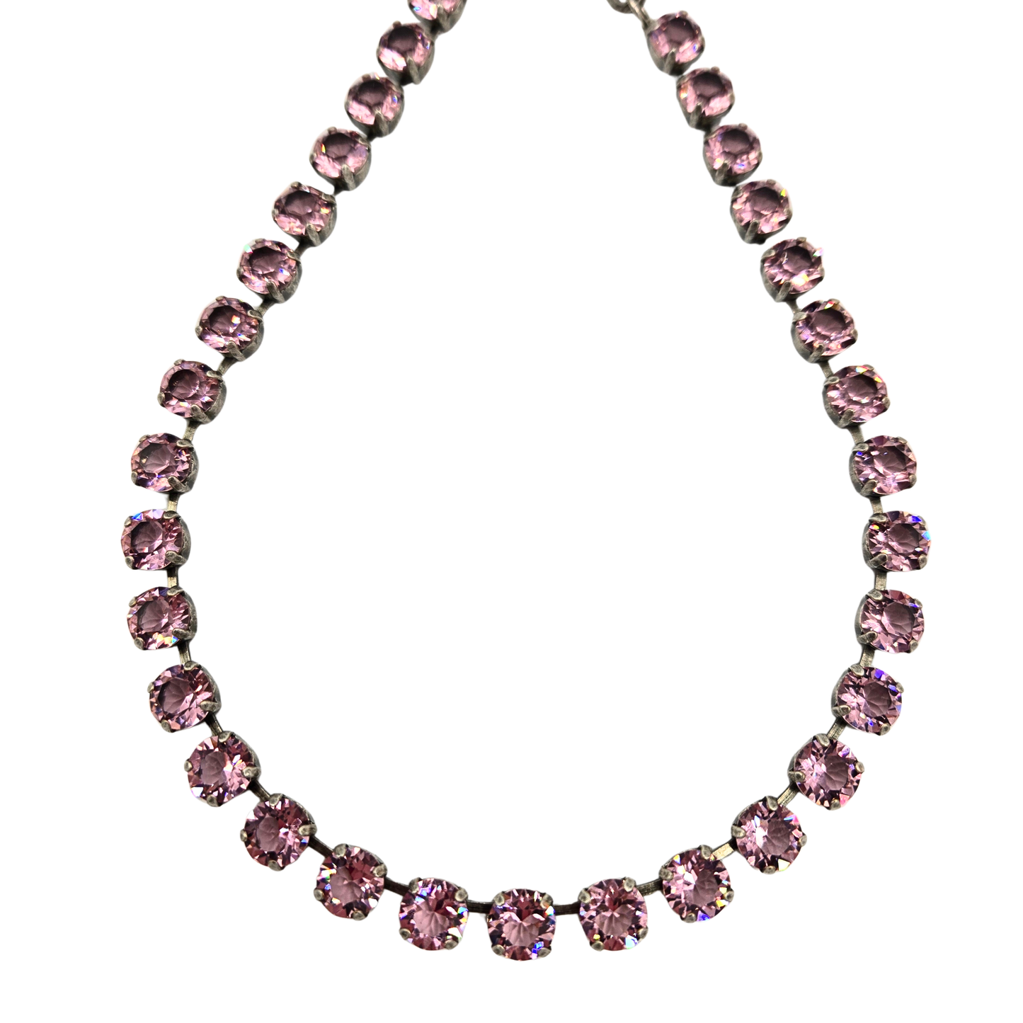TOVA - The Oakland Necklace in Antique Silver Unfoiled Light Rose