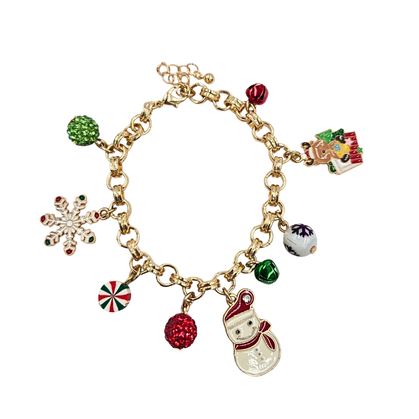 Gold Christmas Charm Bracelet