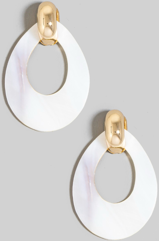 Open Teardrop Shell Earrings