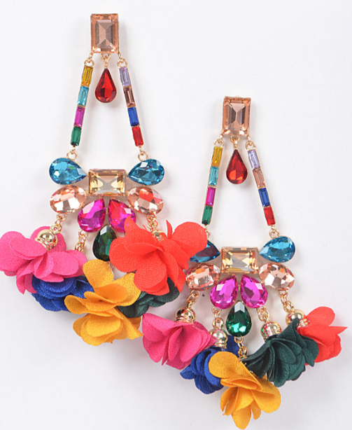 Rhinestone Party Drop Earrings (8 colors)