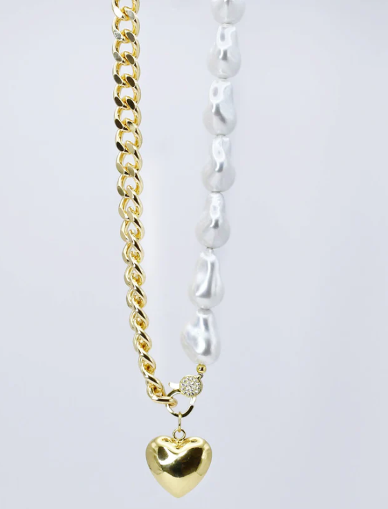 TJ - Majestic Heart Pearl Necklace