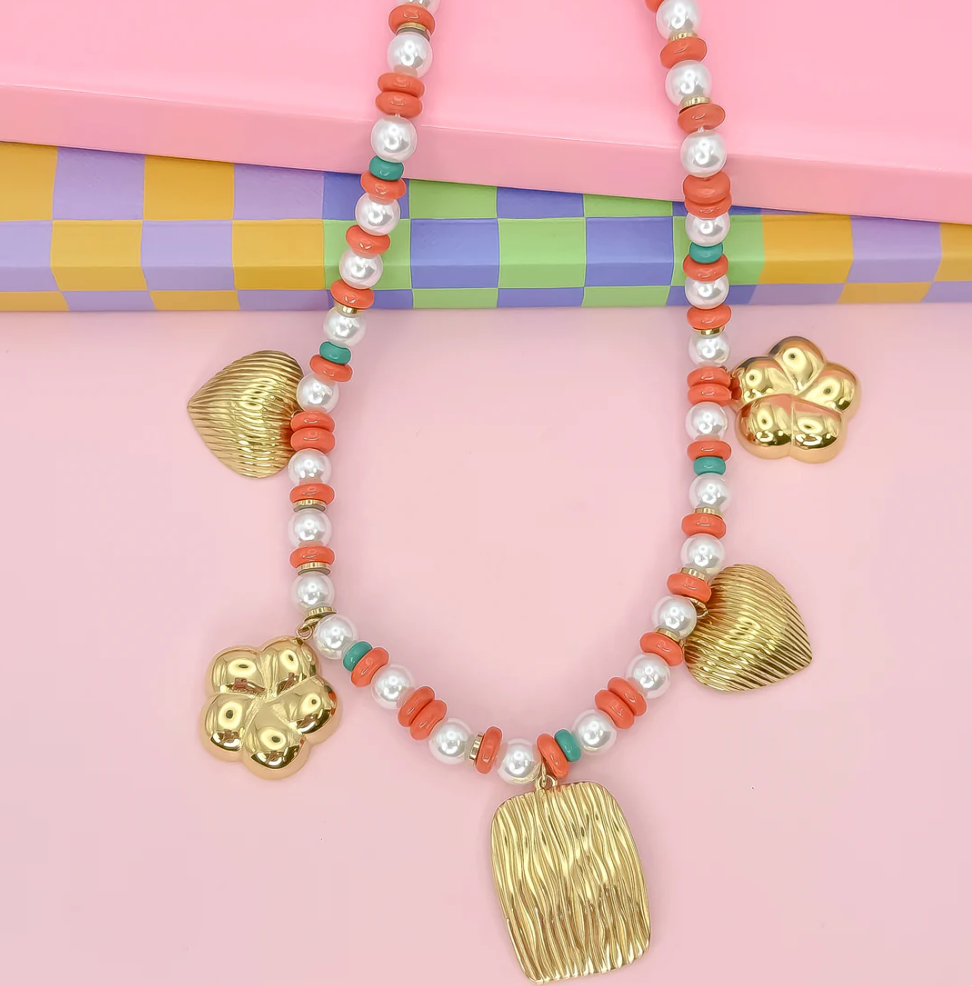 TJ - Coral Charm Necklace
