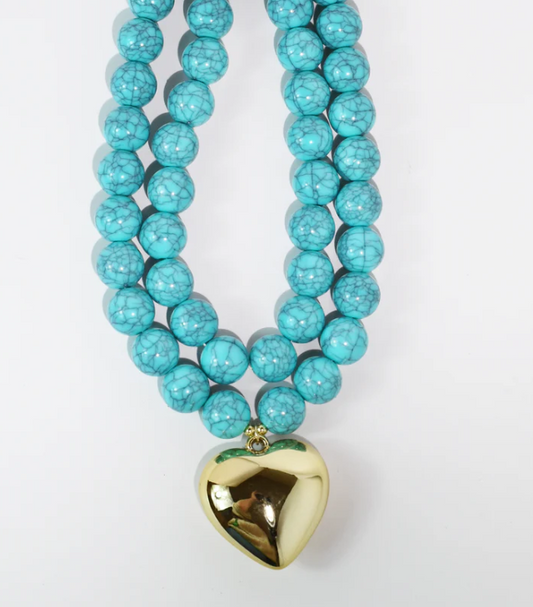 TJ - You Have My Heart Necklace - Turquoise
