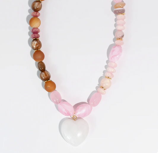 TJ - Babe Gemstone Heart Necklace