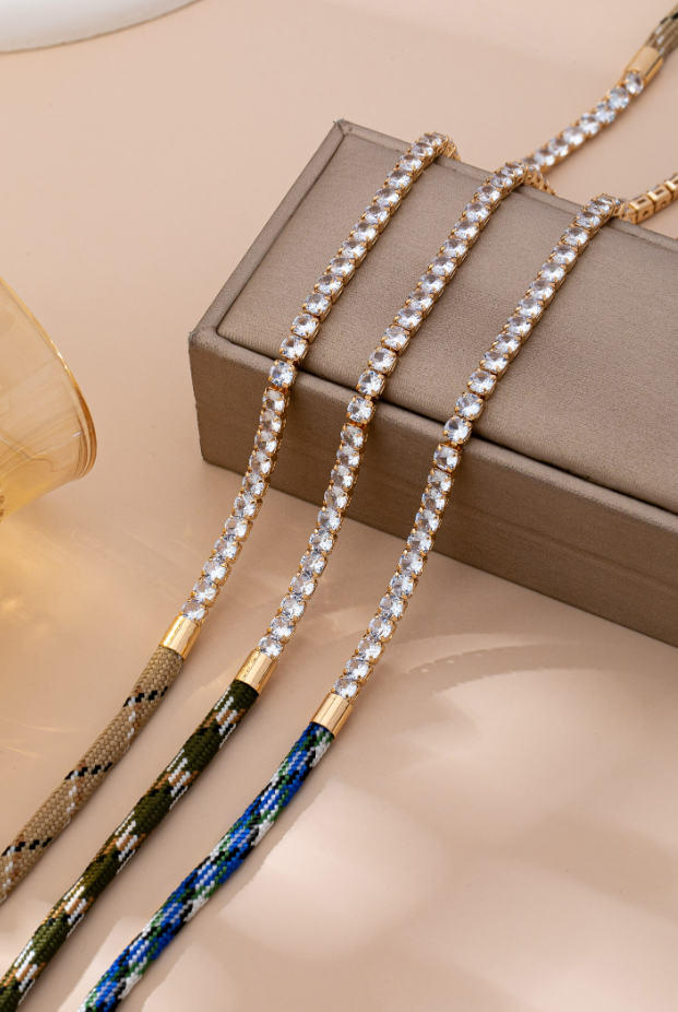 Boho Corded Tennis Necklace (3 colors)