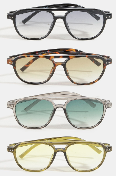 Aviator Frame Resin Sunglasses (4 colors)