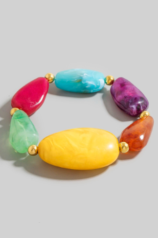 Colorful Marble Resin Beads Bracelet
