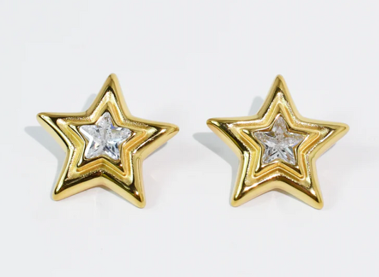 TJ- Mixed Metal Star Studs
