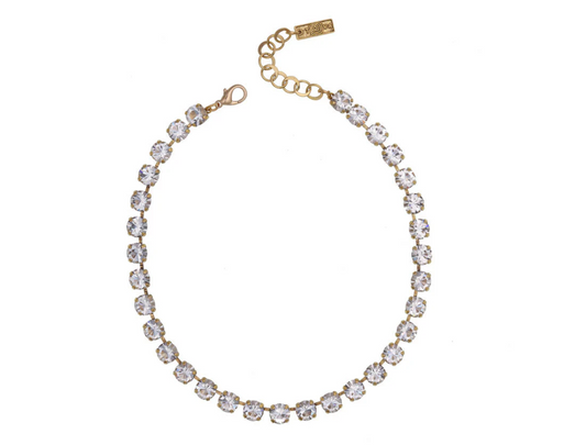 TOVA - The Oakland Necklace - Antique Gold Clear Unfoiled