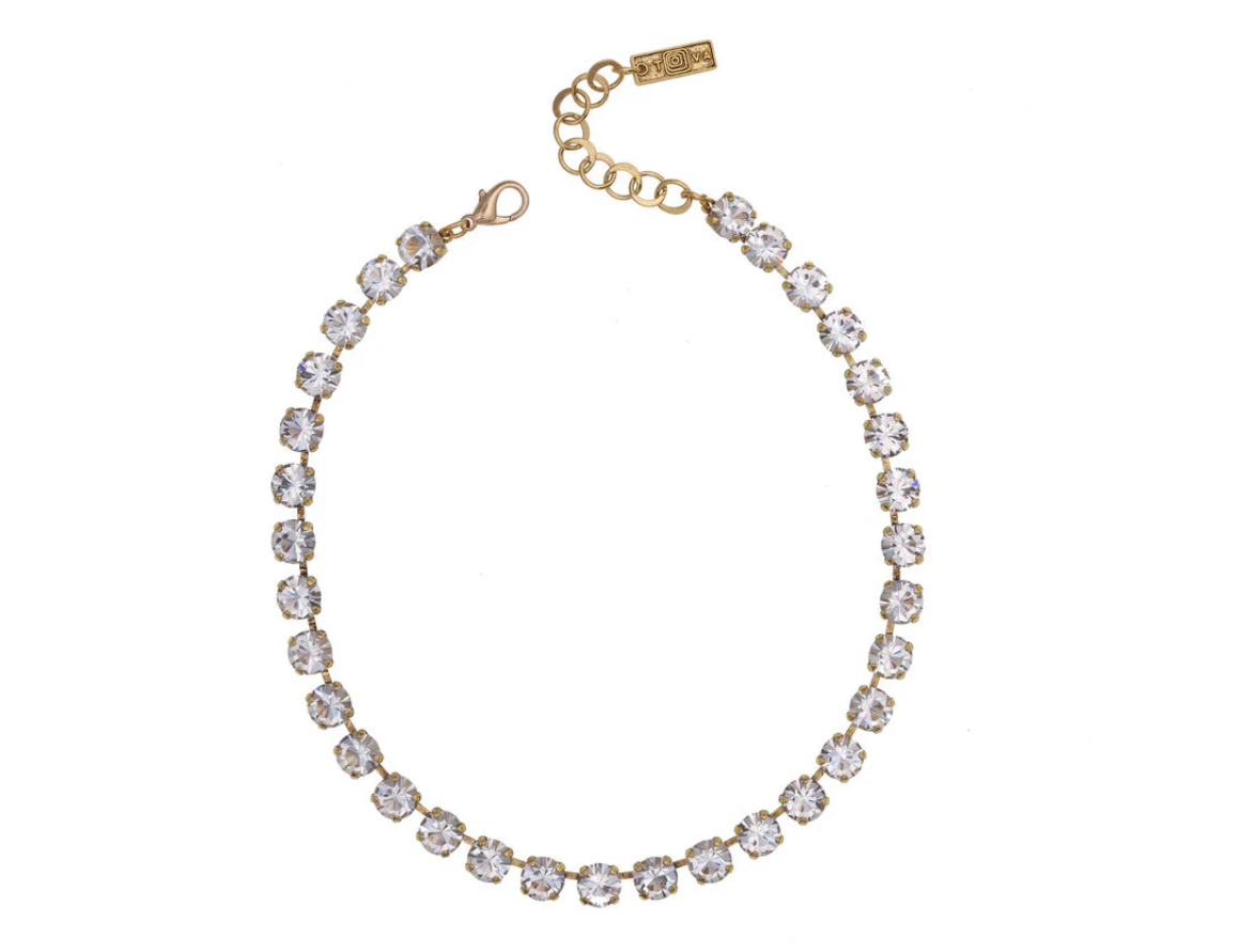 TOVA - The Oakland Necklace - Antique Gold Clear Unfoiled