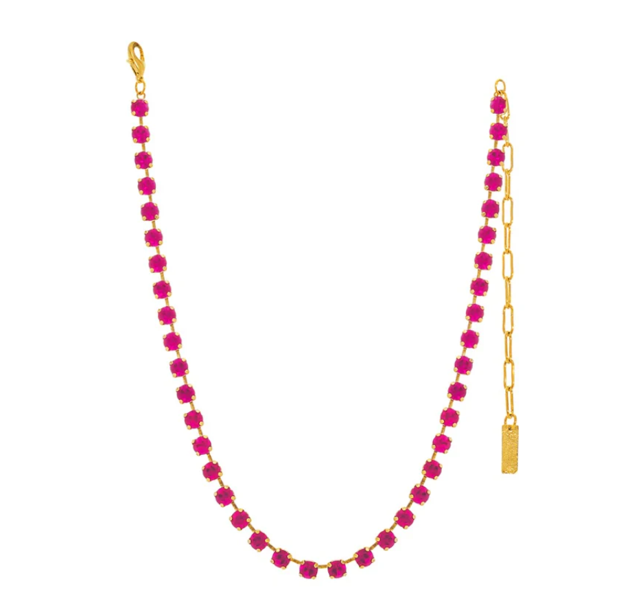 TOVA - The Sarina Necklace - Fuchsia Matte