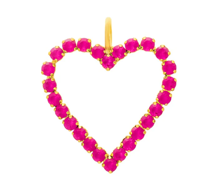 TOVA - Pop Heart Big Pendant in Fuchsia Matte