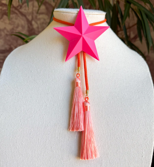 Rahya - Lone Star Bolo in Flamingo Pink with Solar Orange & Peach