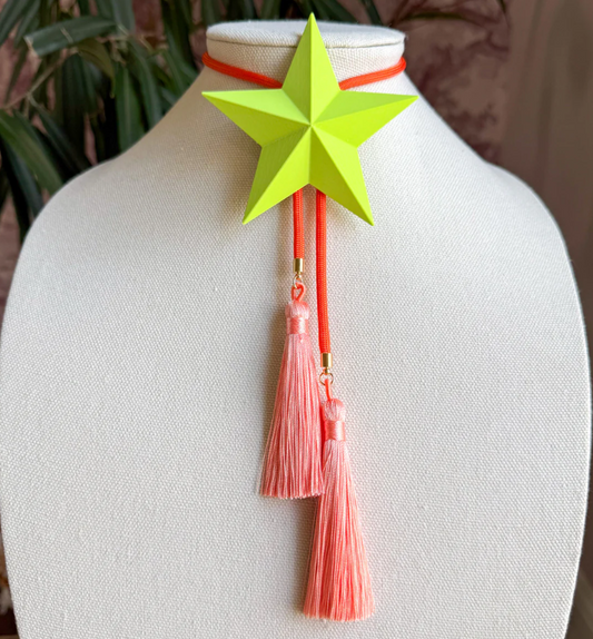 Rahya - Lone Star Bolo in Lime Green with Solar Orange & Peach