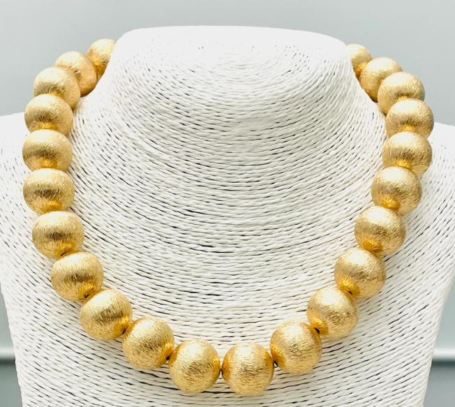 Brushed Gold Ball Chain Necklace