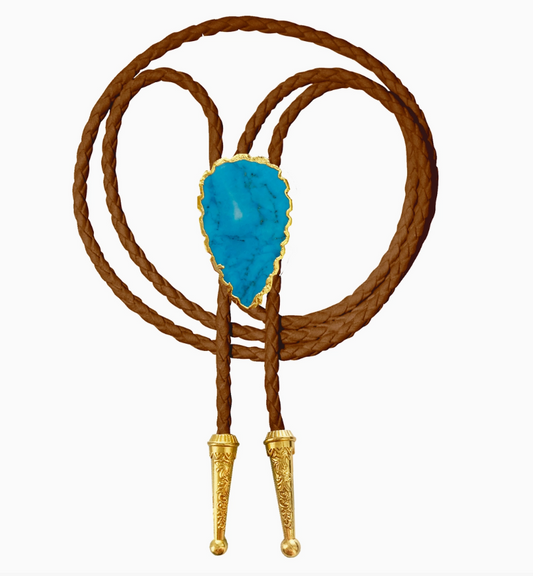 Turquoise Gemstone Bolo Necklace