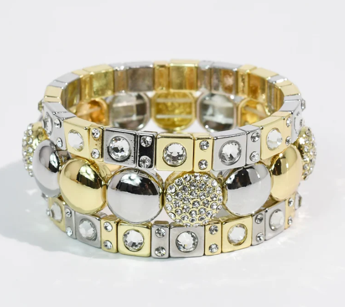 TJ - Mixed Metal Sparkle Stack Set
