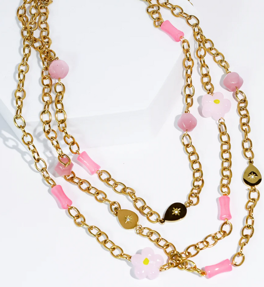 TJ - Flower Pop Layered Necklace