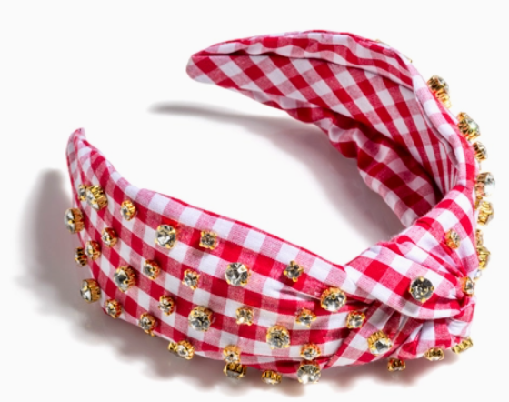 Embellished Gingham Knotted Headband (3 colors)