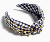 Embellished Gingham Knotted Headband (3 colors)