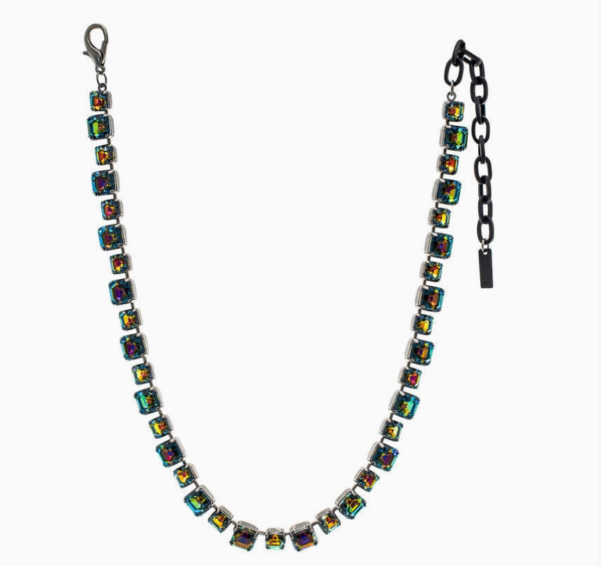 TOVA - The Jadia Necklace in Gunmetal Vitrail