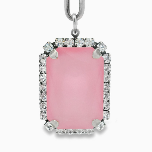 TOVA - Mini Soleil Necklace - Antique Silver Ultra Petal Pink