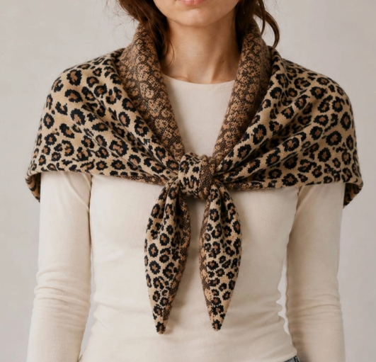 Leopard Print Triangle Scarf