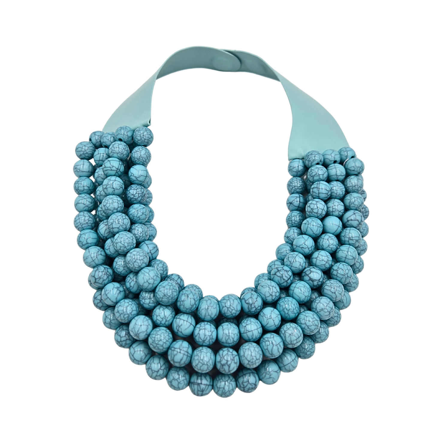 Layered Bead Statement Necklace - Desert Turquoise