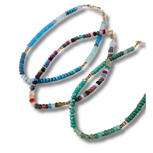 Metal Mix Beaded Necklace (3 colors)