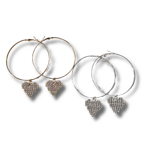 TJ - Dream Lover Heart Hoop Earrings - 2 colors