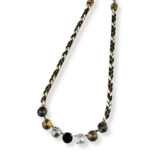 Tova - The Stacy Necklace in Black & White