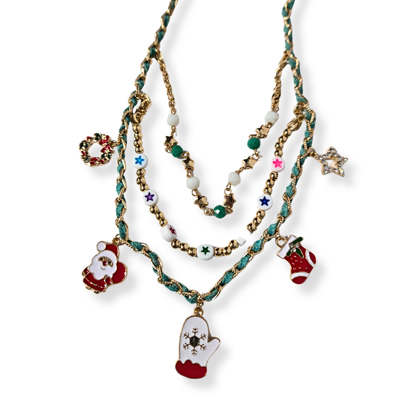 Boho Layered Christmas Necklace